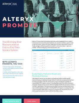 Alteryx Promote Data Sheet